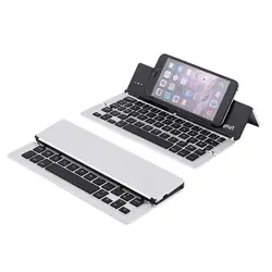 F18 ультратонкая Беспроводная Bluetooth 3,0 клавиатура из алюминиевого сплава складная клавиатура подставка для смартфона Bluetooth клавиатура