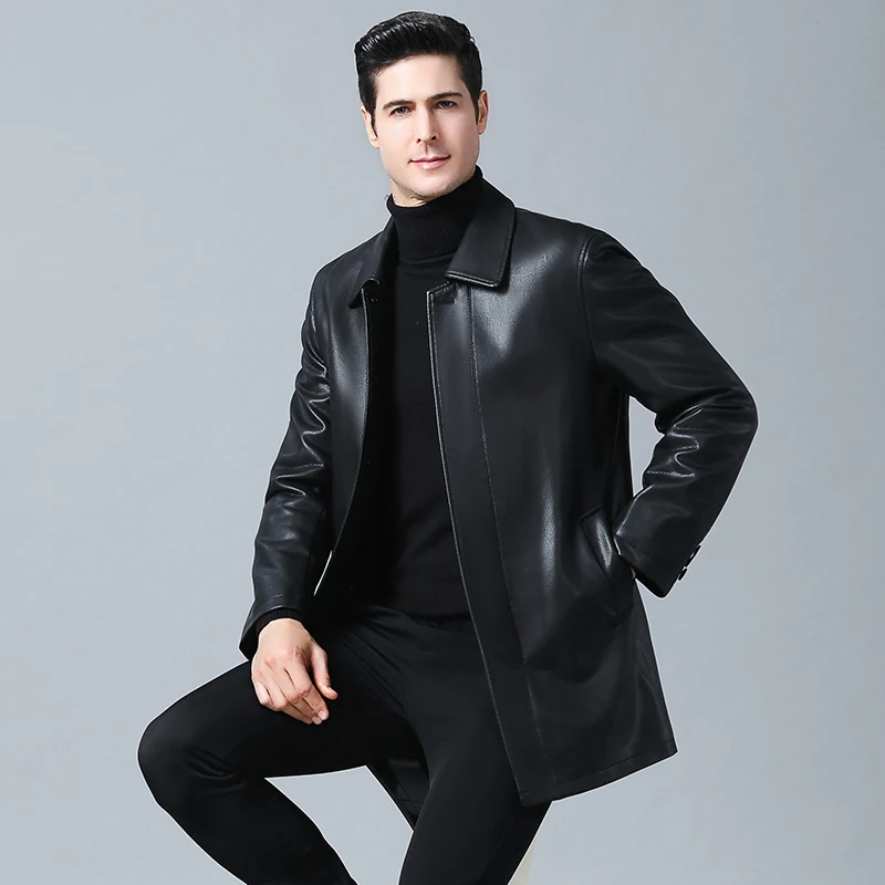 Плюс 8XL 6XL 5XL Новое мужское пальто из натуральной кожи овчина Мужская короткая куртка кожаные зимние куртки мужские s Плюс размер
