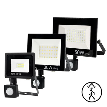

PIR Motion Sensor LED Flood Light 10W 30W 50W 100W Outdoor Floodlight AC220V Waterproof Led Spotlight Garden Wall Street Light