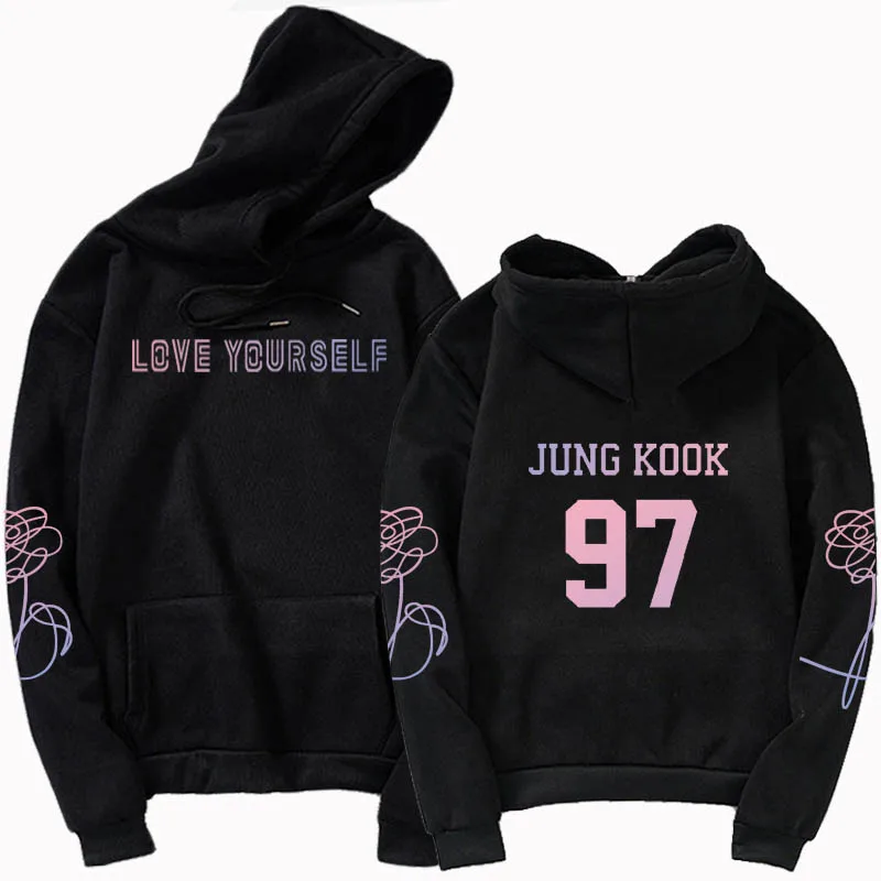 Bangtan/худи для мальчиков JUNGKOOK97 SUGA 93 толстовки loveyourself толстовка с капюшоном Женская