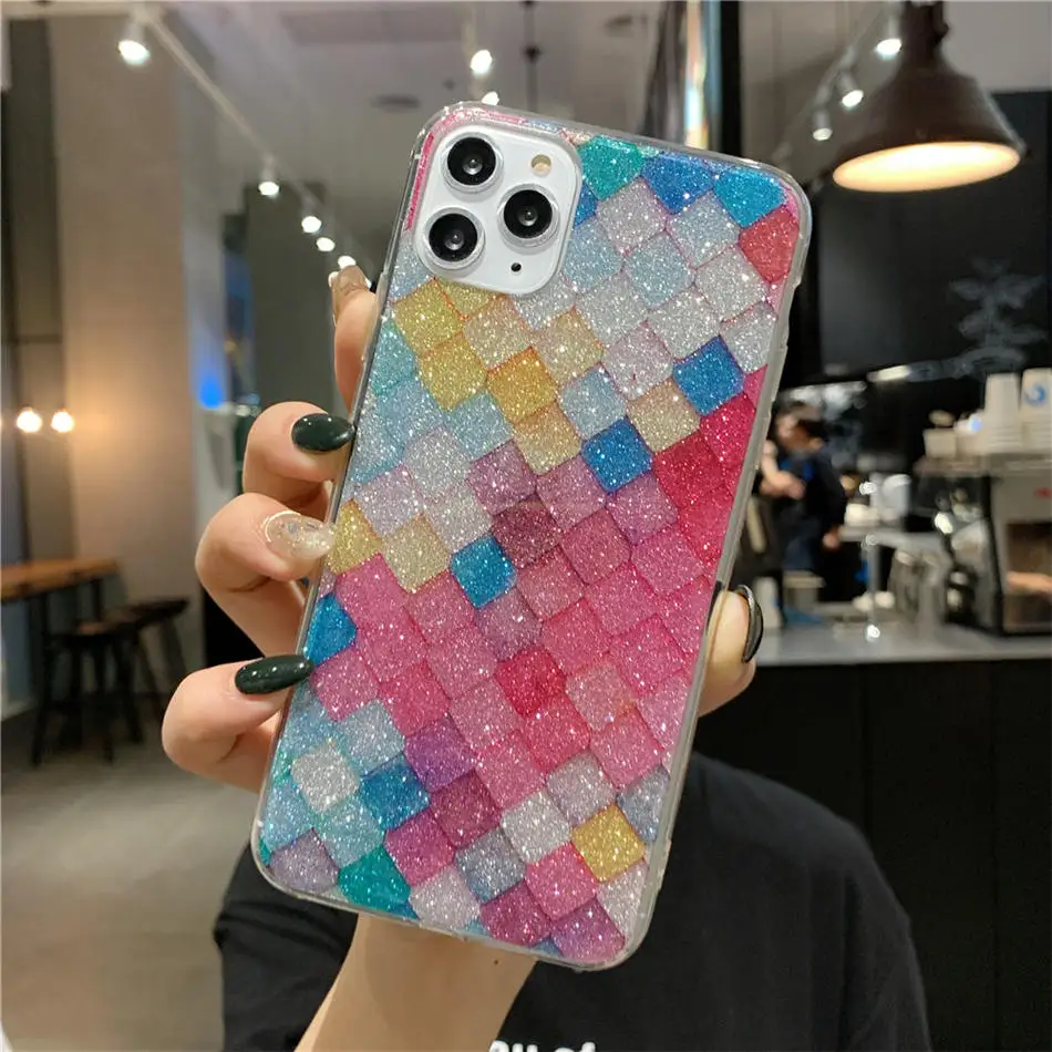 USLION геометрический блеск Bling Star чехол для телефона для iPhone 11 Pro Max X XS XR Xs Max Жесткий PC задняя крышка для iPhone 6 6s 7 8 Plus