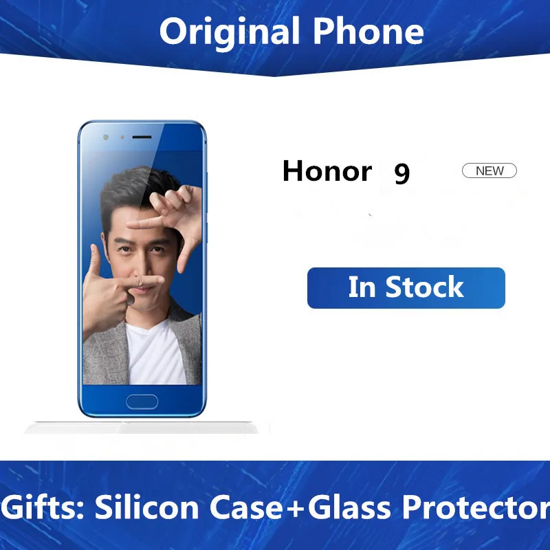 Honor 9, 4G, LTE, мобильный телефон Kirin 960, четыре ядра, Android 7,0, 5,15 дюймов, FHD, 1920X1080, 6 ГБ RAM, 128 ГБ ROM, МП, NFC
