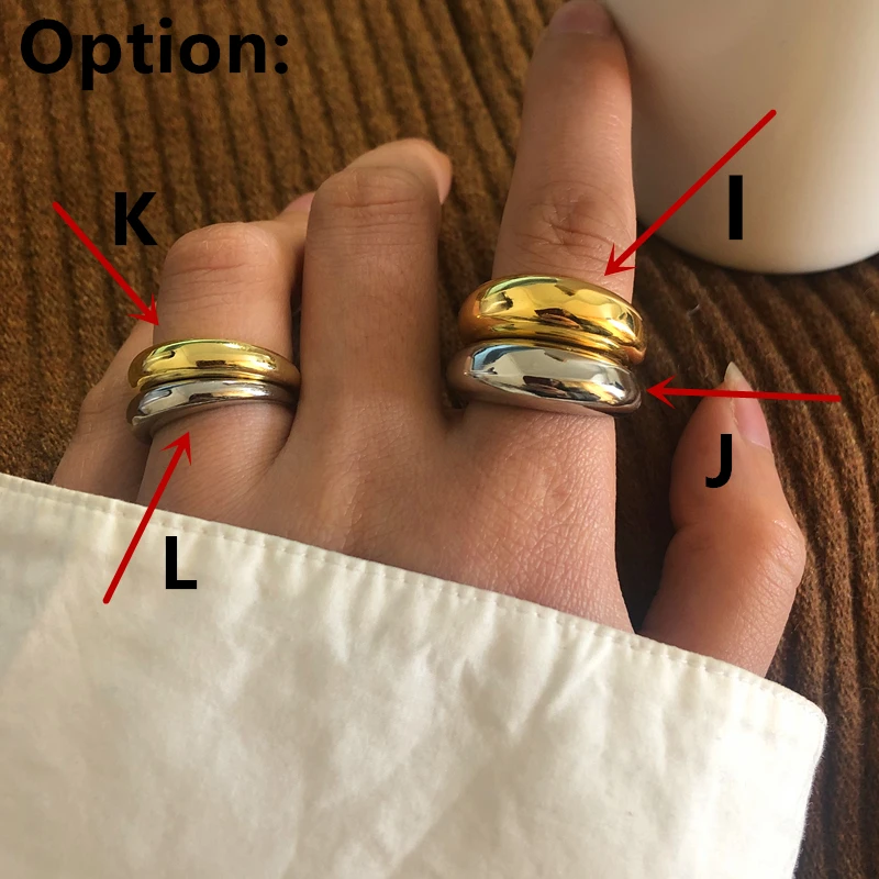 Gold Color Silver Color Metal Minimalist Glossy Wide Open Rings Geometric Finger Rings for Women Men Jewelry finger ring silver ring jewelry accessories adjustable rings gold color ring gold color rings opening ring