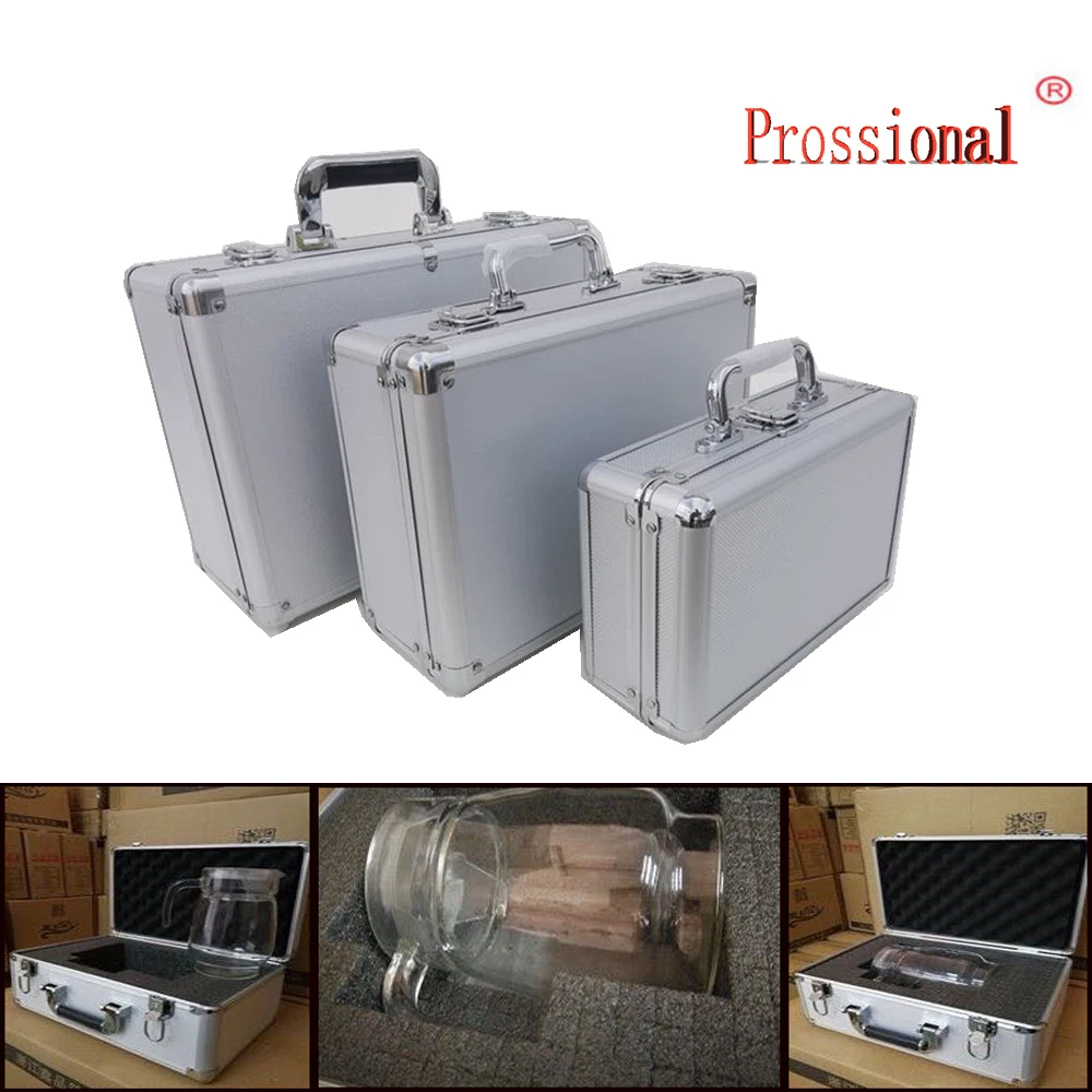 Portable Aluminum Tool Box Safety equipment  Instrument box Storage Case Suitcase Impact Resistant Case With Sponge nextool tactical k sheath flagship pro portable knife bag kydex edc carry bag tailor made durable impact socket set tools sheath