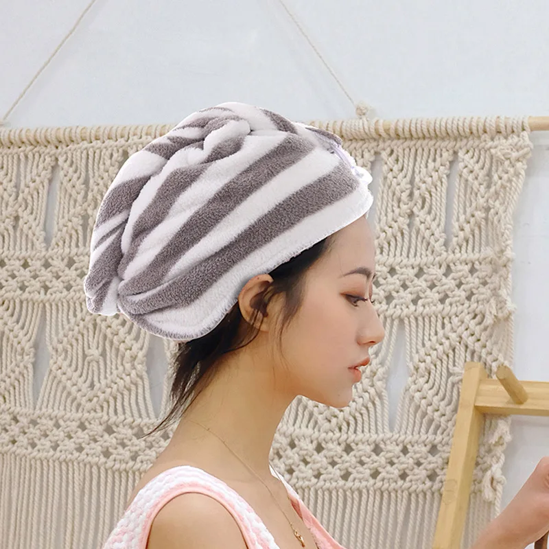 Быстрое быстросохнущее полотенце для волос, быстросохнущая шапка для волос, банное полотенце, шапочка для купания, полосатый принт, сушка ванной, полотенце для волос, лидер продаж