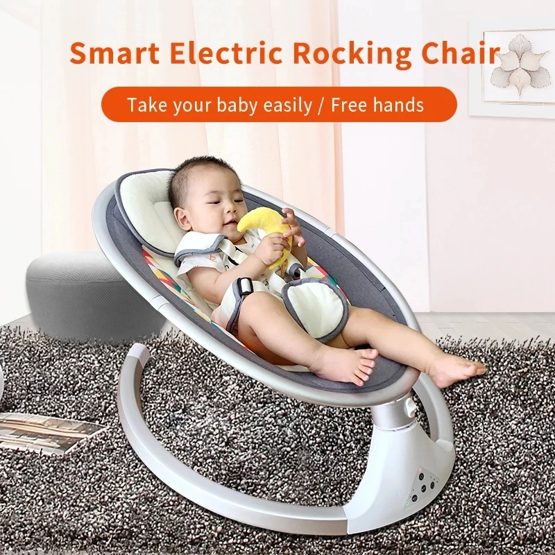Baby Rocking Chair New Style Smart Bluetooth Electric Cradle Bed with Music Electric Swing Newborn Shaker Gary 