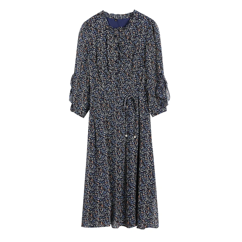 2024 New Elegant Bodycon Party Vestidos Womem Floral Chiffon Casual Beach Midi Dress Autumn Winter Korean Vintage Dress Clothes 6