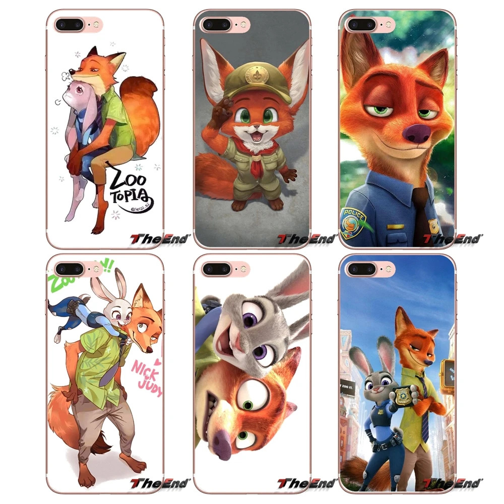 Силиконовый чехол Ник Уайлд и яркая детская одежда с рисунком персонажей Джуди