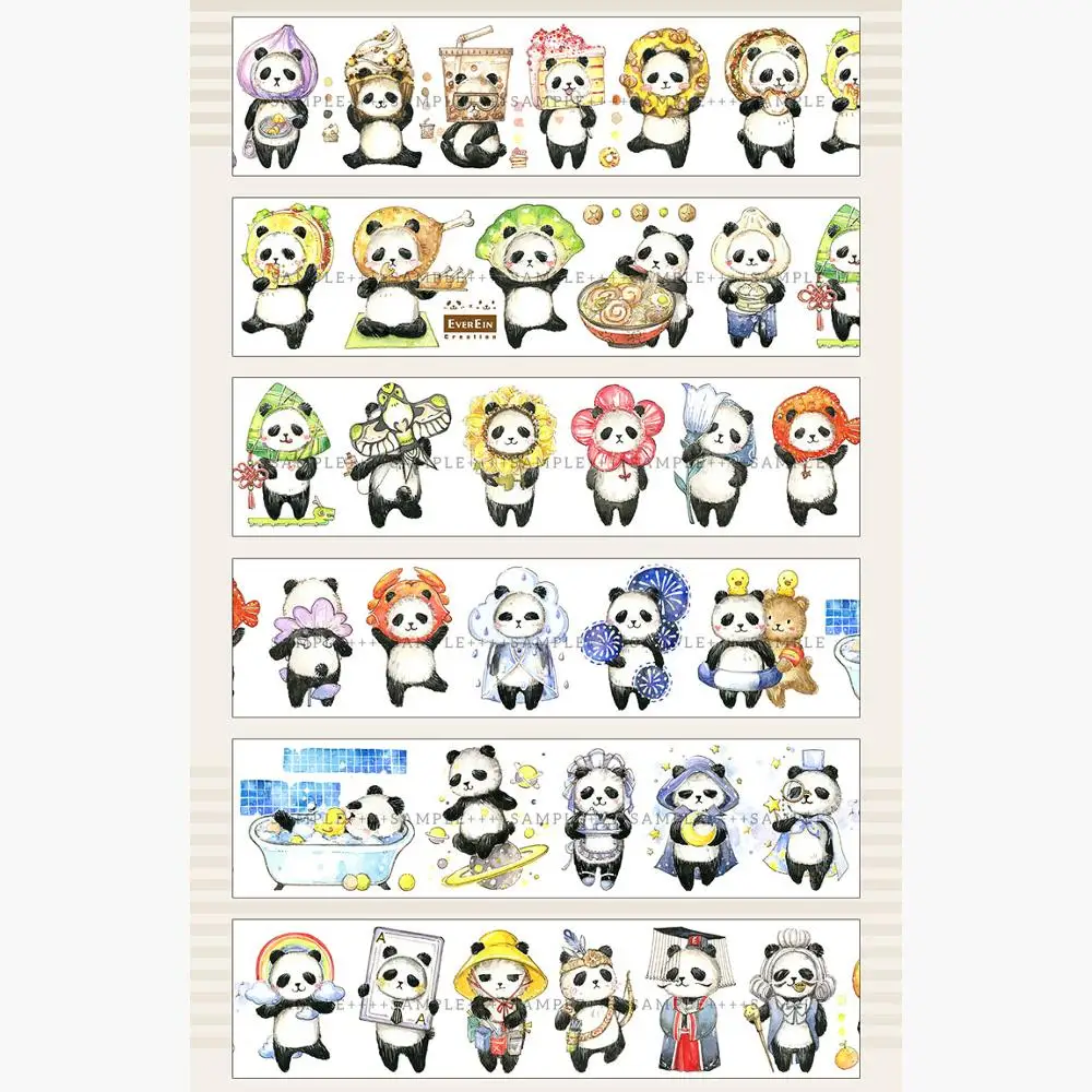 WOKO 6 см* 10 м Kawaii мультяшная панда коричневый медведь деко васи лента милые забавные Домашние животные милые животные маскирующая Лента Сделай Сам Скрапбукинг Эсколар