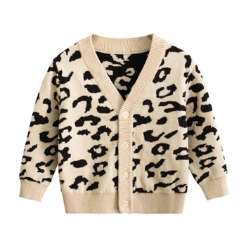 

Newborn Baby Boys and Girls 1-8 years old leopard printed long sleeve sweater