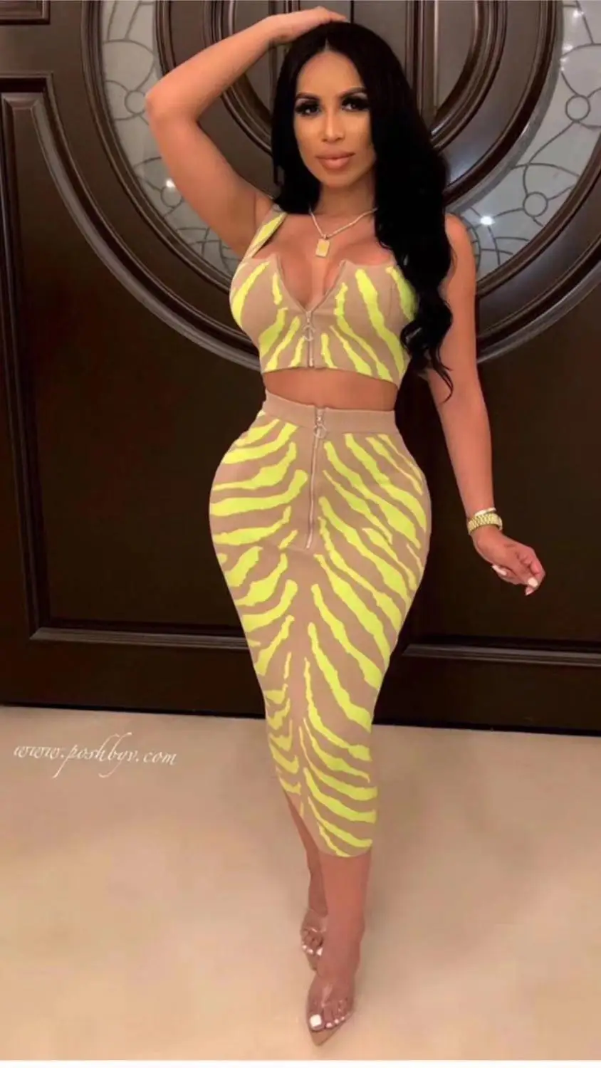 

Simly Tara 2019 Women Bodycon Bandage Dress Vestidos New Arrival Sexy V Neck Jacquard Runway Celebrity Runway Party Dresses