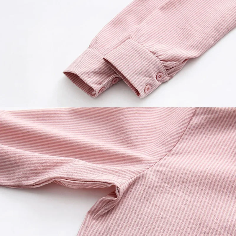 Женская блузка новинка 2019 Осень зима повседневные в полоску с галстуком бабочкой