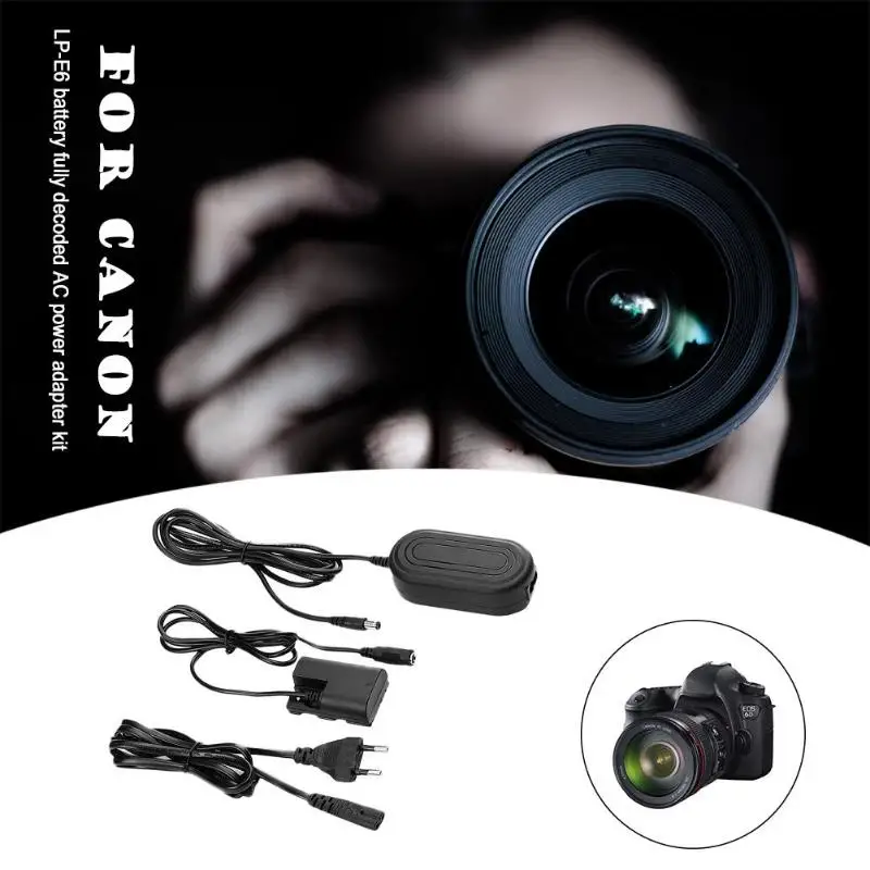 DC5.5x2.1 мм Муфта LPE6 полностью декодированная поддельная батарея для Canon EOS 5D Mark IV III Совместимость с EOS 70D EOS 80D EOS 60D
