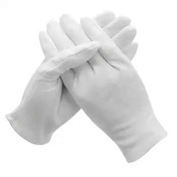 

20 Pairs White Cotton Labor Insurance Thick Cotton Work Cotton Cloth Thickened Etiquette Wenwan Quality Inspection Gloves