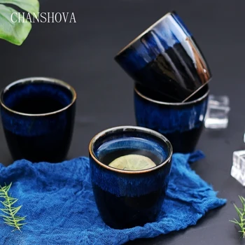 

CHANSHOVA 150ml Chinese Retro Handmade Random Texture Color Glaze High Temperature Firing Ceramic Teacup Porcelain Tea Cups H316