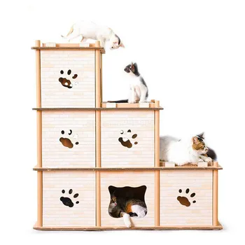 

Net red new replacement double step ladder cat home two-tier three-layer variety selection cat house cat scratch board