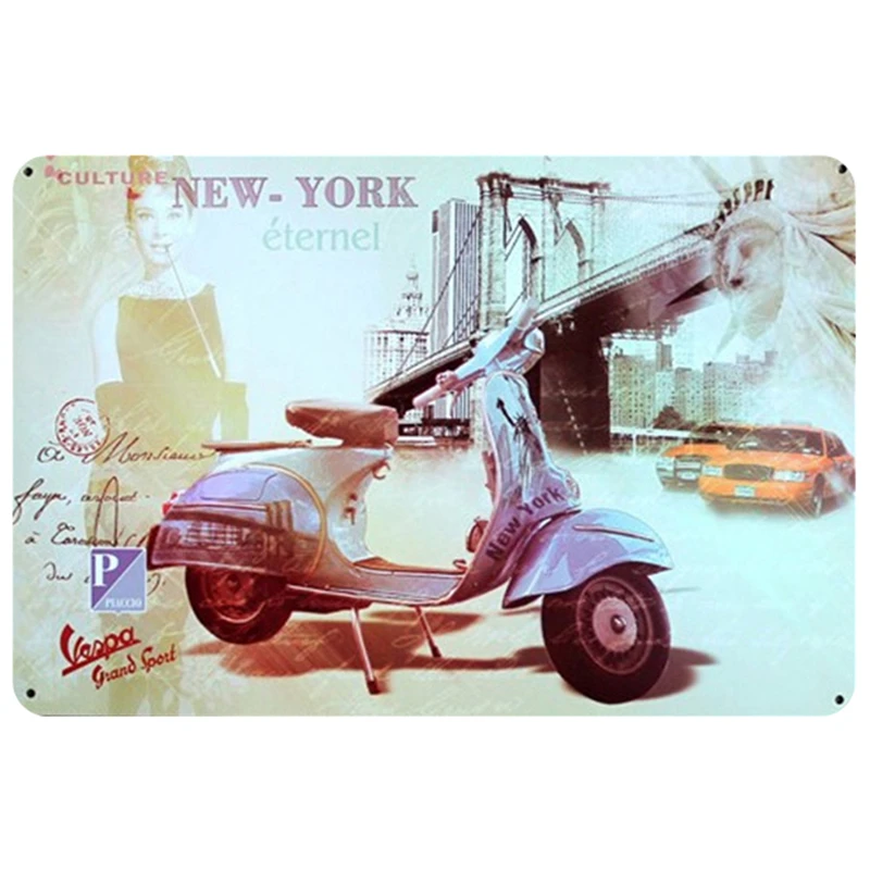 Темно-серый VESPA LEN'1 DES VENTES винтажные металлические оловянные знаки Ретро Оловянная пластина знак украшение стены для бара Размер: 20*30 см - Цвет: Темно-серый