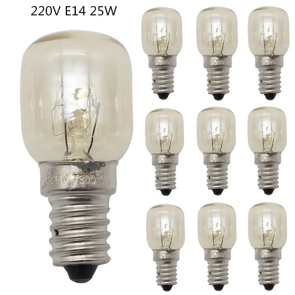 Hobbylane 10 шт./компл. 15 Вт/25 Вт E14 220V 300 градусов при высоких Температура устойчивостью микроволновая лампочка для духовки