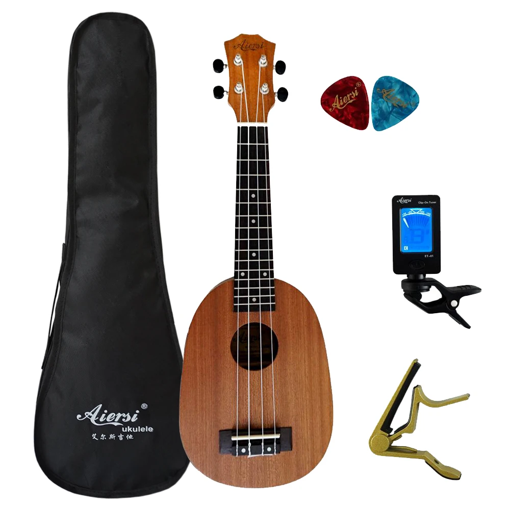 Buy Aiersi brand 21 inch mahogany Soprano ukulele Hawaiian guitar ukelele