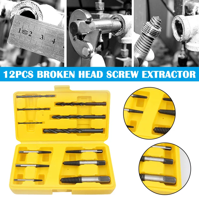 Хит продаж Высокоуглеродистая сталь 12 шт. набор винтовых экстракторов