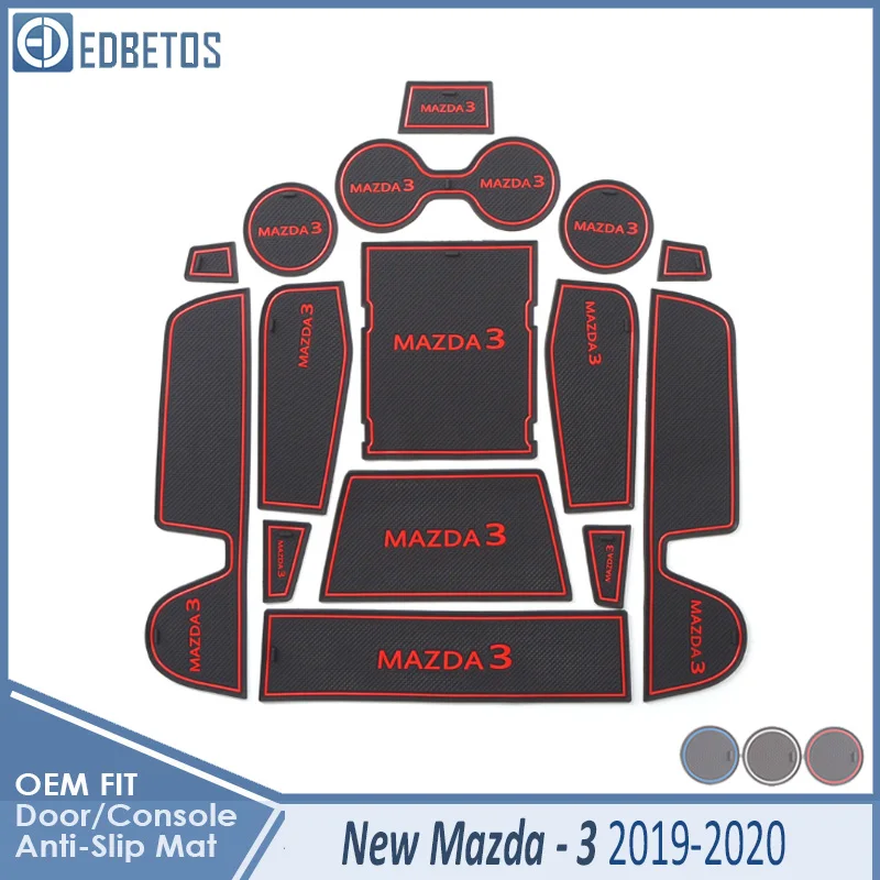 MAZDA3 19-20 Red Грязный коврик для Мазда 3-, новинка, аксессуары для Мазда 3, дверной паз, слот для ворот, подставка, Противоскользящий коврик, Автомобильный интерьер, гелевая накладка - Название цвета: MAZDA3 19-20 Red