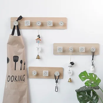 

Simple Key Holder Wall hanger wooden hooks housekeeper nordic style wall hook bag key holder hanger wall clothes coat rack