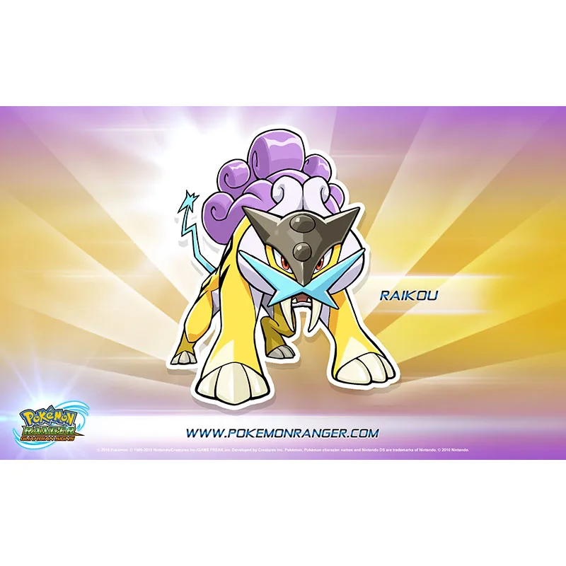 

Takara Tomy Pokemon Playmat Ranger Guardian Signs Raikou Board Game Pads Mat Table Card Game Children Gifts