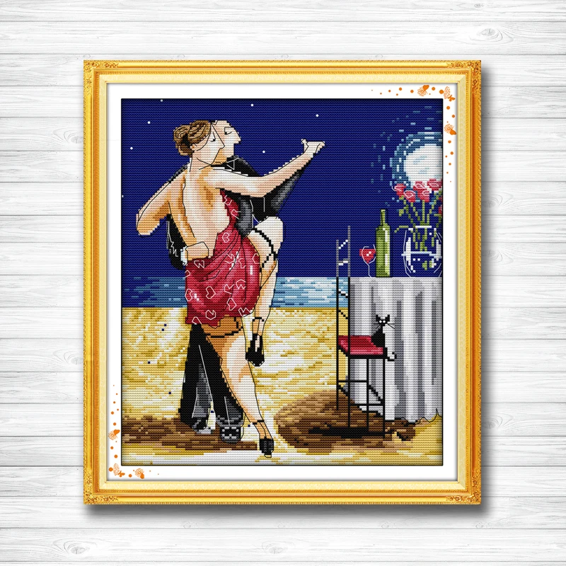 

Couple dancing tango painting dmc 14CT 11CT counted cross stitch Needlework Set Embroidery kits chinese cross stitch Home decor