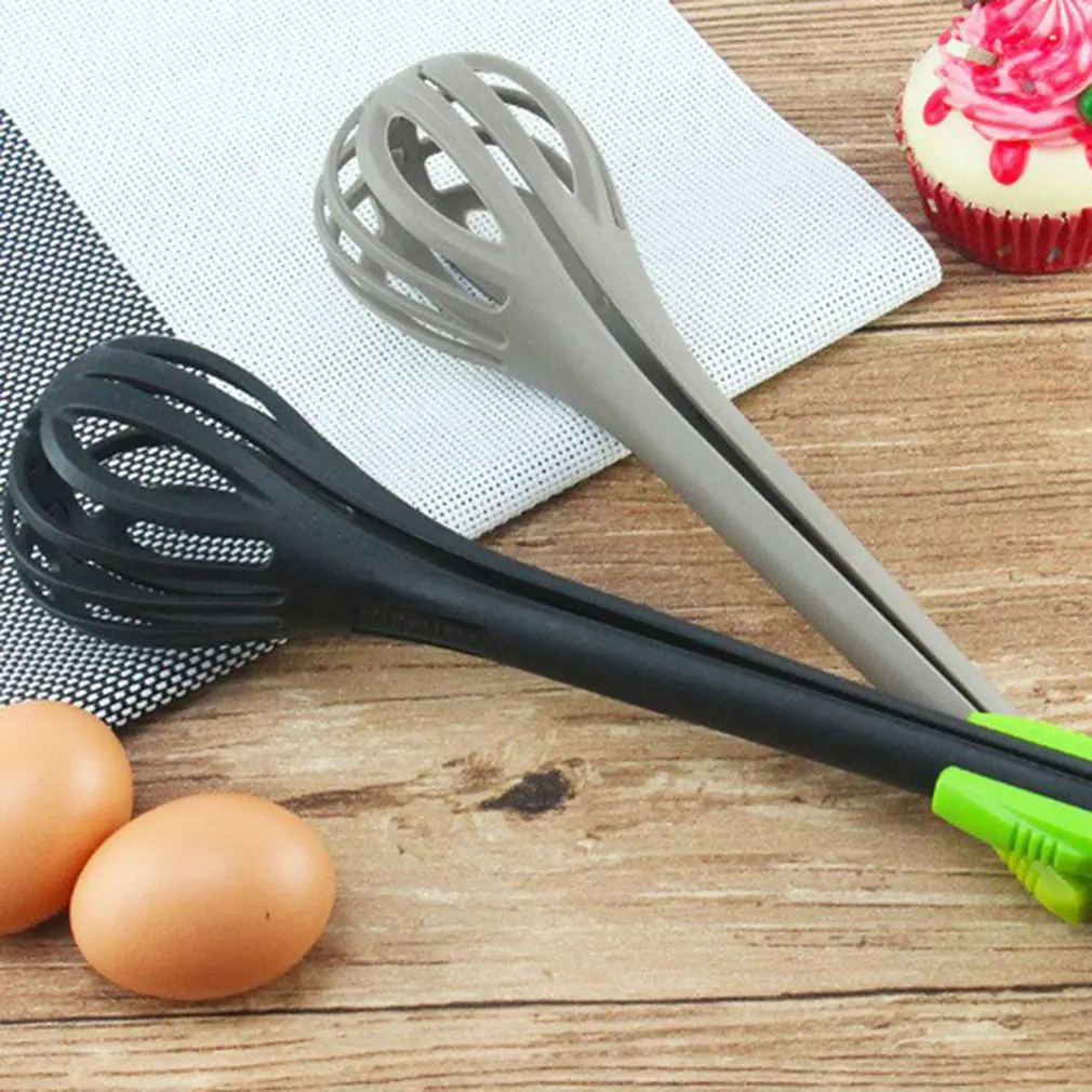 1pcs Manual Egg Beater Dual-Use Food Clip Nylon Handle Silicone Milk Cream Butter Whisk Mixer Stiring Tool Kitchen Gadgets