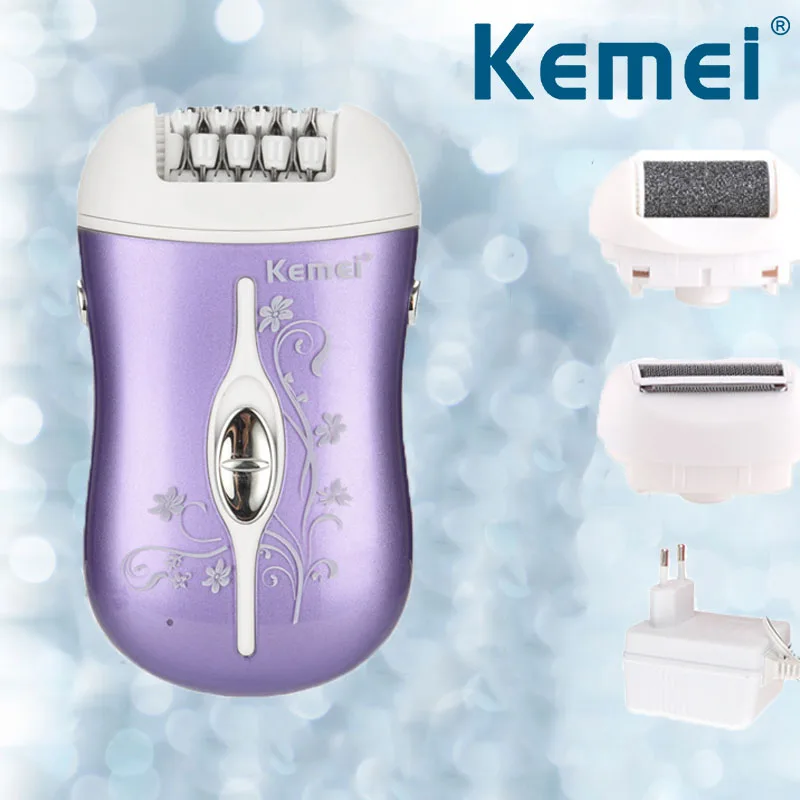 Kemei 3 в 1, женский эпилятор, электробритва для удаления волос, для депиляции лица, ног, бикини, триммер, машинка для стрижки волос, средство для удаления мозолей на ногах, F30