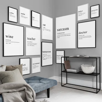 

Tomorrow Work Smile Definition Quotes Nordic Posters And Prints Modern Home Decoration Wall Art Pictures Canvas Painting