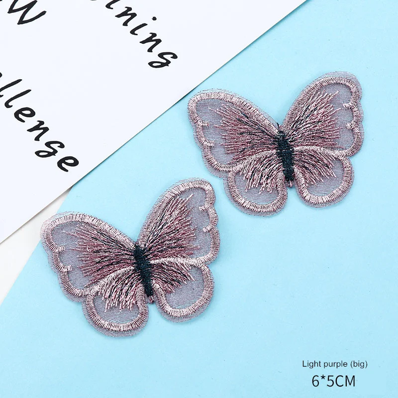 17. purple (big) 20 шт кружевная вышивка мини декоративное украшение в виде бабочек аксессуары DIY серьги ожерелье ювелирные украшения старинные ремесла швейный материал - Цвет: 17. purple (big)