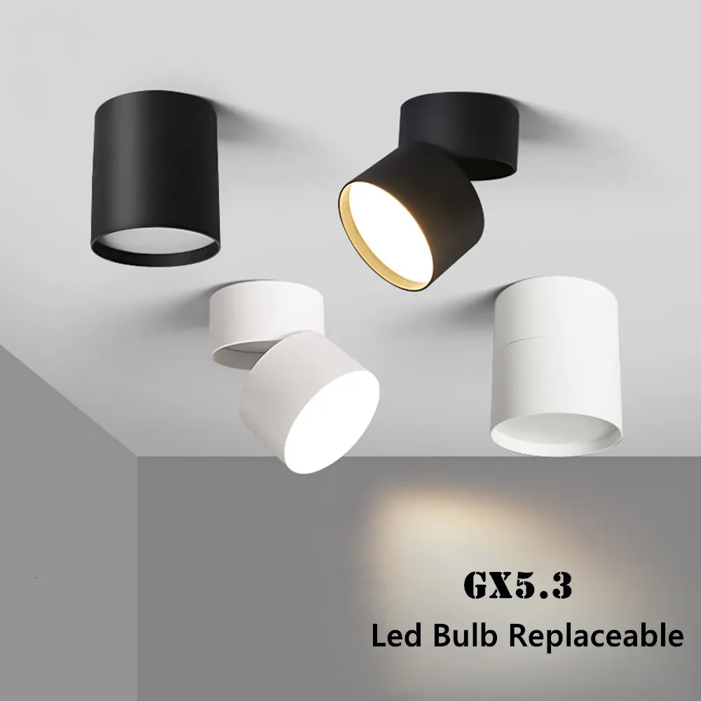 

Bulb Replaceable Led Downlight Spot Ceiling Lamp Angle Adjustable Foldable Lighting 7W 9W 12W GX5.3 For Living Room Dining Room