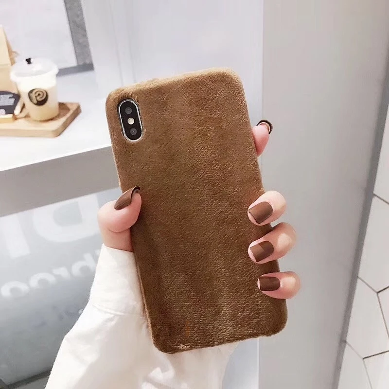 Coffee Роскошный плюшевый Мягкий силиконовый чехол для huawei P10 P20 P30 Plus P30 P20 Lite меховой плюшевый чехол для huawei mate 20 10 30 Pro Coque - Цвет: Coffee