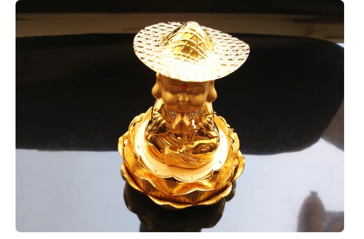 Stick-on Crystals Tathagata Car Decoration Stick-on Crystals Small Buddha Car Interior Trim Supplies Alloy Buddha Perfume Seat W