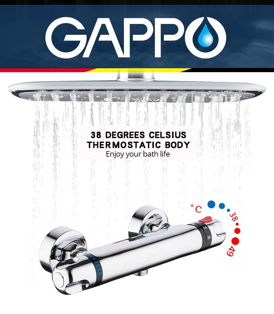 GAPPO смесители для душа Термостатический смеситель для ванны с термостатом смеситель смесители Настенный Водопад кран для ванны