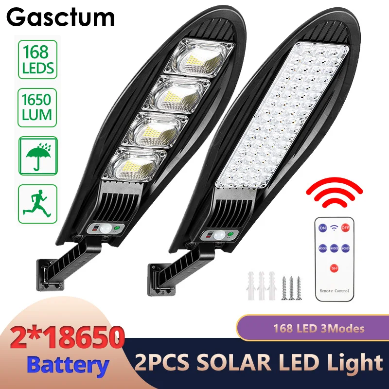 2 упаковки 168 светодиодный солнечный светильник открытый уличный фонарь