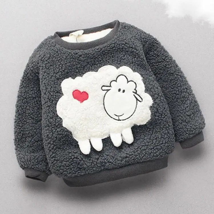 Autumn new children's clothing fashion casual plus velvet sweater cartoon animal