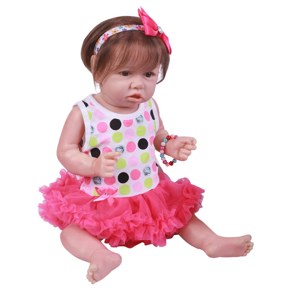 Soft Vinyl Body Toys for Girls Reborn Toddle Doll Kids Birthday Christmas Gift Full Body Toy Silicone Baby Reborn Baby Doll 50CM