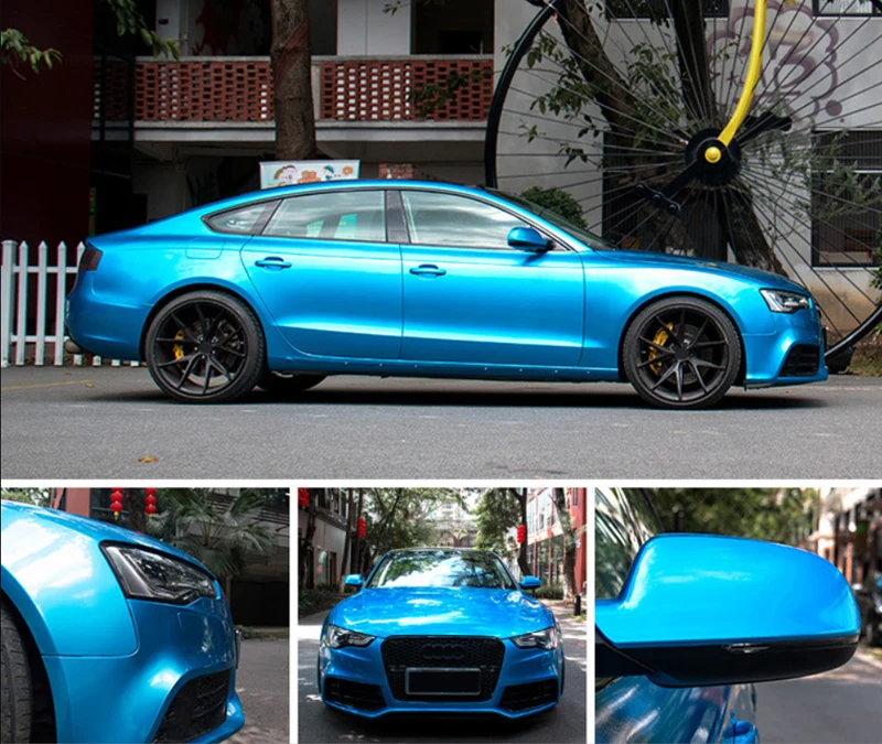 Gloss Metallic Blue Vinyl Wrap Sticker-2