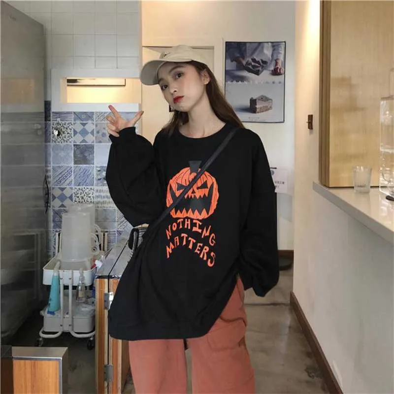 NiceMix Harajuku Толстовка для женщин Лоскутная унисекс пуловеры Тыква печатные перемычки Поддельные 2 шт. уличная тянуть военный рейнджер