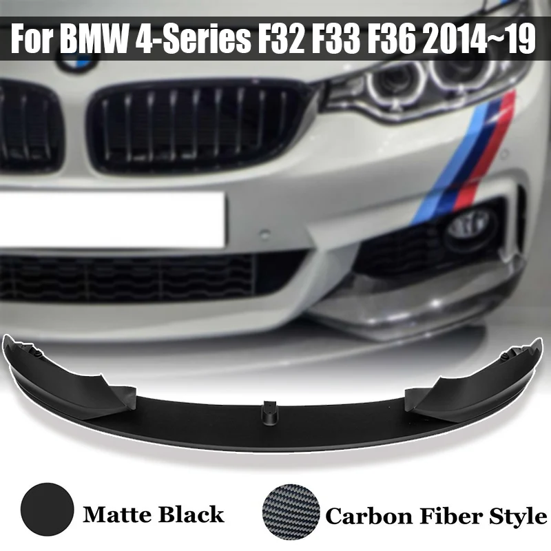 

Car Front Bumper Lip Spoiler Splitters Black Lip Chin Matte/Carbon For BMW 4-Series F32 F33 F36 2014~2019