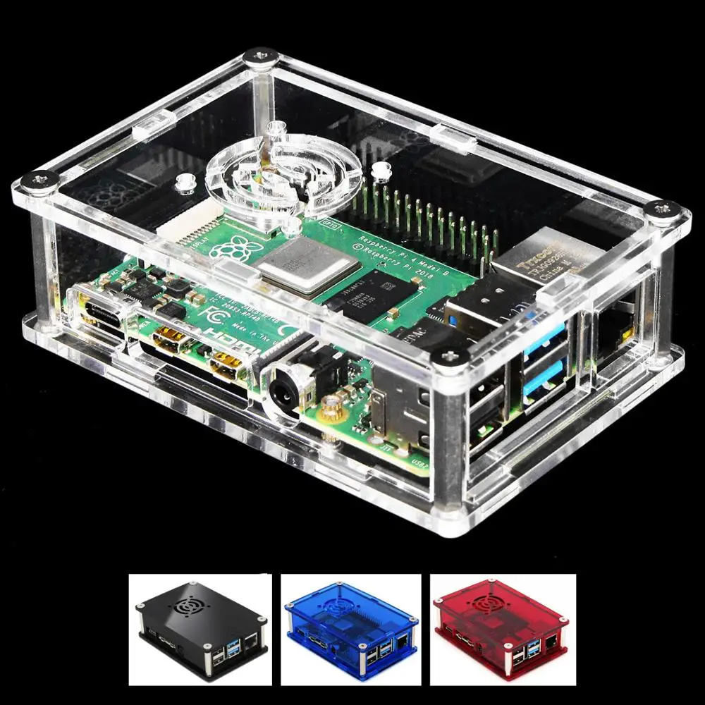 Полиметилметакрилатные акриловые коробки для Raspberry PI 4 Модель B 1 ГБ/2 ГБ/4 ГБ