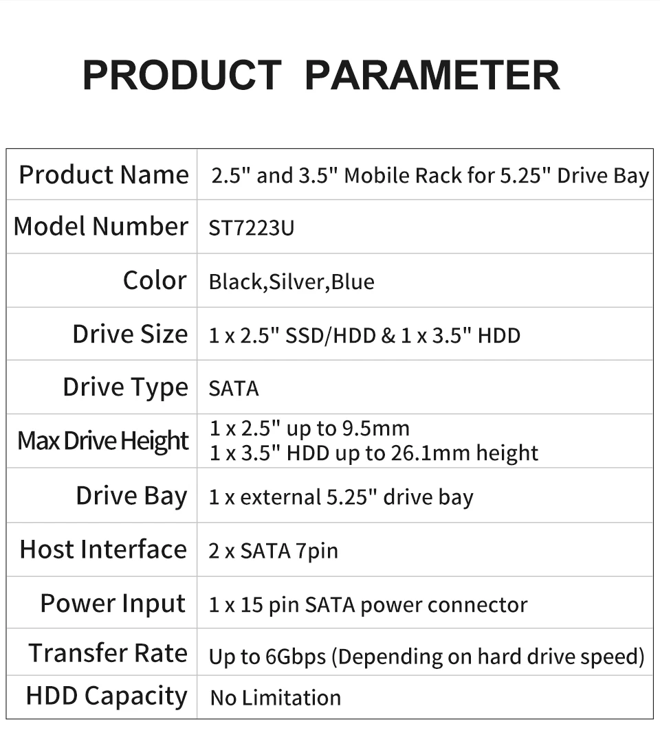 Алюминиевый корпус Uneatop 3,5 дюйма sata чехол для жесткого диска sata Корпус для жесткого диска 5,25 дюйма корпус для жесткого диска