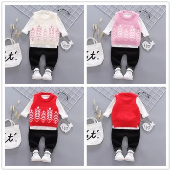 

2020 baby girl children's clothing autumn baby girl autumn sports three-piece suit
