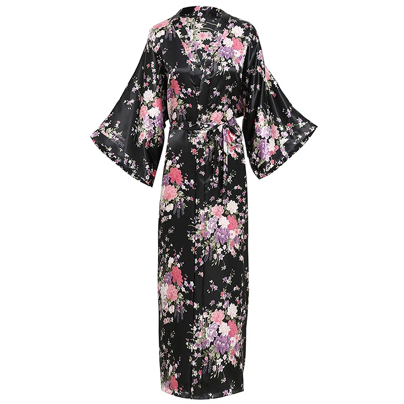 Chinese Women Pink Bride Bridesmaid Wedding Robe Long Rayon Bathrobe Kimono Gown Sexy Lingerie Sleepwear Flower Plus Size 3XL