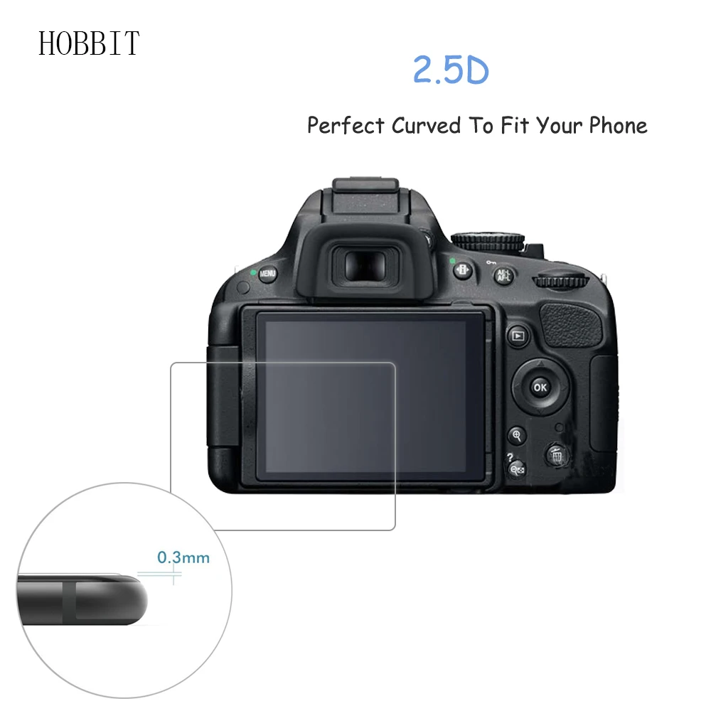 2 упаковки для Nikon D5100 d5200.3 мм 2.5D 9H прозрачное закаленное стекло протектор экрана 16.2MP CMOS цифровая зеркальная камера ЖК-пленка