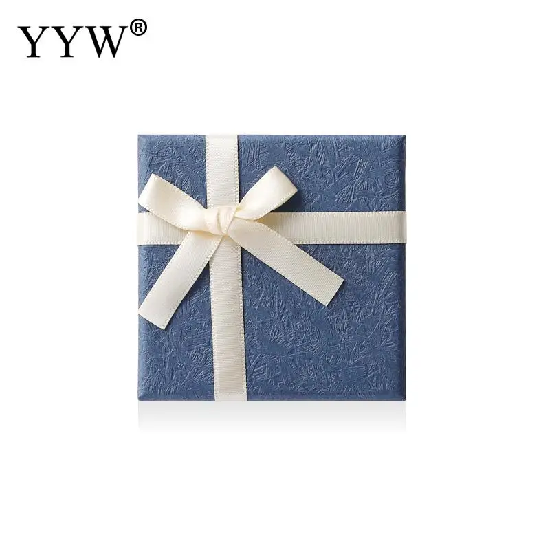 YYW 5 коробок/упаковка квадратное кольцо, ожерелье, серьги, браслет, Свадебная подарочная коробка для ювелирных изделий - Цвет: royal blue
