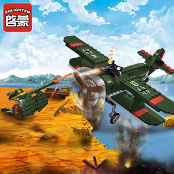 

Enlighten Building Block Military Battle Land Force Fighter Battleplane 3 Figures Educational Bricks Toy Boy Gift
