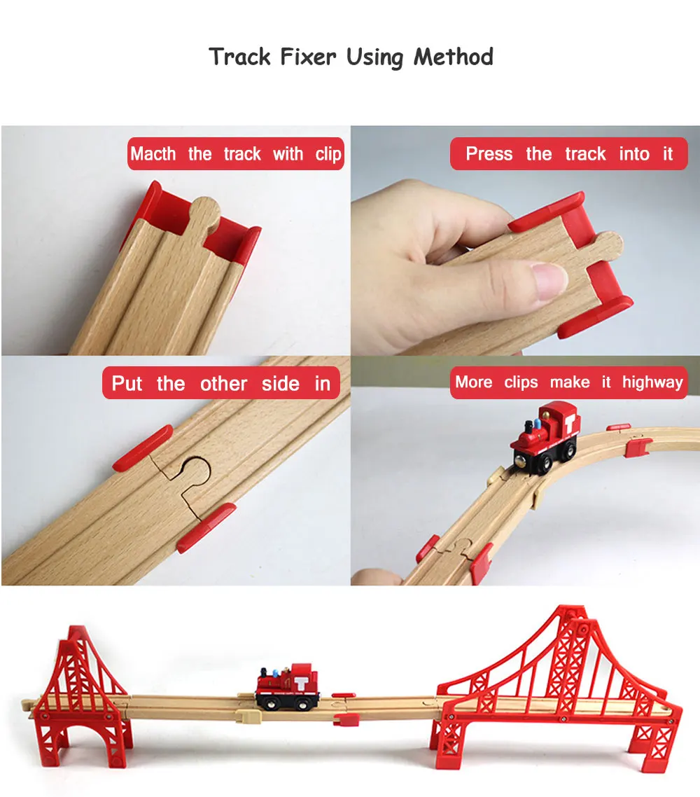 Wooden Railway Track Accessories Wooden Train Track Set Wood Rail Tracks Fit For Thomas Train Car Toy Educational Toys Kids Gift toy motorcycle